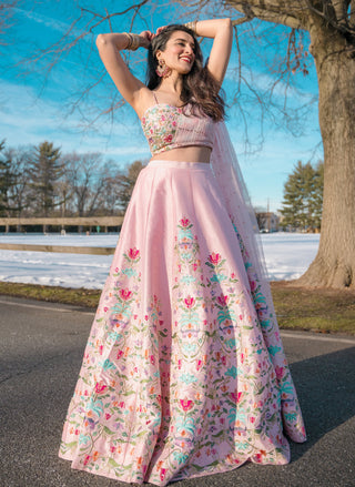 Chamee And Palak-Pink Lehenga Set-INDIASPOPUP.COM