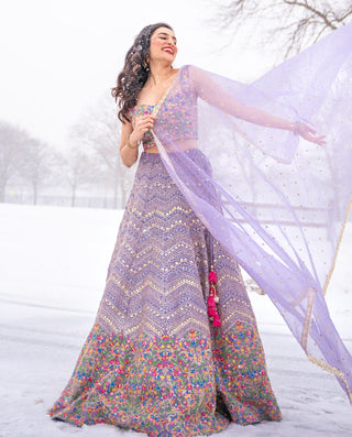 Chamee And Palak-Lavender Lehenga Set-INDIASPOPUP.COM