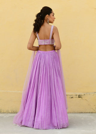 Chamee And Palak-Vari Lavender Sequins Lehenga Set-INDIASPOPUP.COM