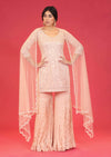 Megha & Jigar-Mauve Pink Embroidered Sharara Set-INDIASPOPUP.COM
