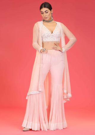 Megha & Jigar-Blush Pink Embroidered Gharara Set-INDIASPOPUP.COM