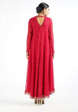 Vvani By Vani Vats-Crimson Red Pant Kurta With Pant-INDIASPOPUP.COM