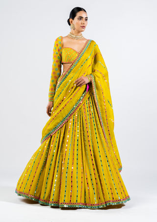 Vvani By Vani Vats-Moss Green Embellished Lehenga Set-INDIASPOPUP.COM