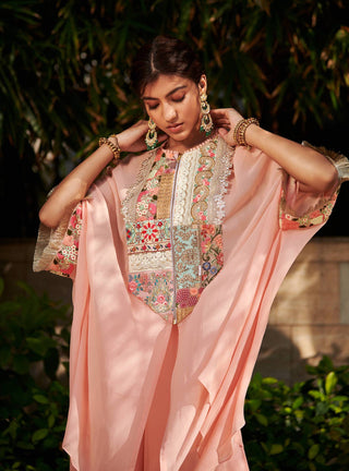 Varun Bahl-Peach Georgette Sharara With Tunic-INDIASPOPUP.COM