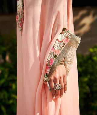 Varun Bahl-Peach Georgette Sharara With Tunic-INDIASPOPUP.COM