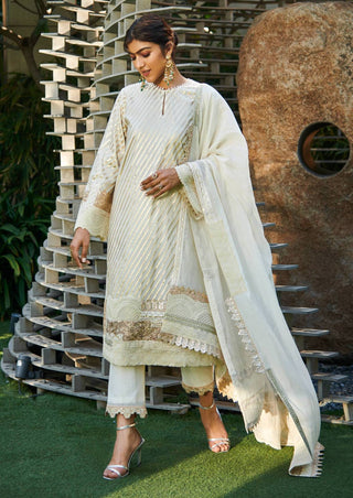 Varun Bahl-Ivory And Gold Chanderi Kurta Set-INDIASPOPUP.COM