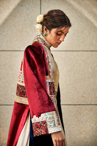 Varun Bahl-Multicolor Jacket With Blouse And Lehenga-INDIASPOPUP.COM