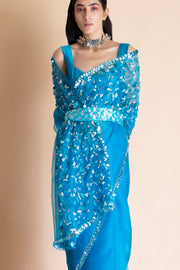 Saksham & Neharicka-Blue Embroidered Belt-INDIASPOPUP.COM