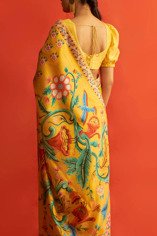 Saksham & Neharicka-Yellow Saree With Blouse-INDIASPOPUP.COM