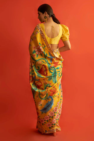 Saksham & Neharicka-Yellow Saree With Blouse-INDIASPOPUP.COM