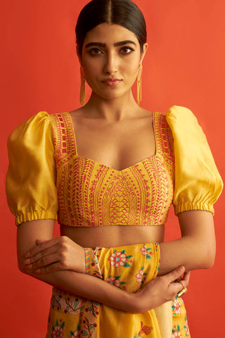 Saksham & Neharicka-Yellow Saree With Blouse-INDIASPOPUP.COM