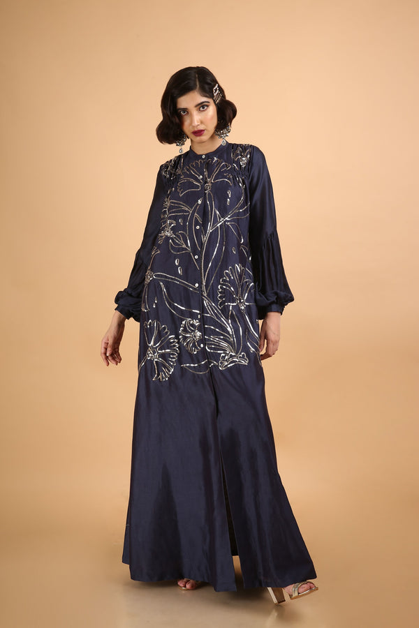 Midnight Blue Long Sequin Dress