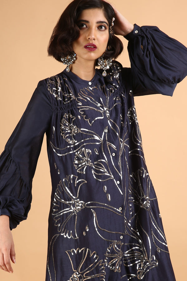 Midnight Blue Long Sequin Dress