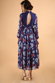 Blue Carnations Printed Dress.