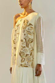 Saksham & Neharicka-White Off Shoulder Dress-INDIASPOPUP.COM