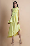Saksham & Neharicka-Yellow Asymmetric Dress-INDIASPOPUP.COM