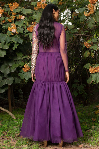 Saksham & Neharicka-Purple Ghaata Cocktail Dress-INDIASPOPUP.COM