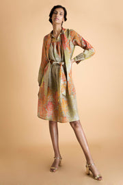 Saksham & Neharicka - Beige Printed Dress - INDIASPOPUP.COM