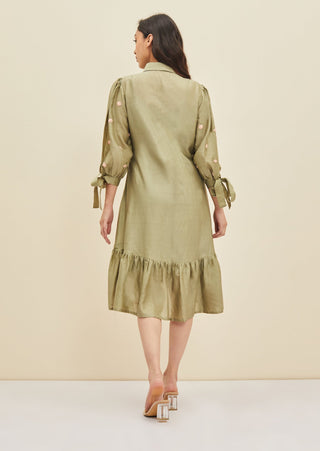 Meadow-Olive Willow Dress-INDIASPOPUP.COM