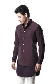 Kunal Rawal-Wine Corded Short Deconstructed Set-INDIASPOPUP.COM