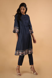 Blue Flare Sleeve Kurta