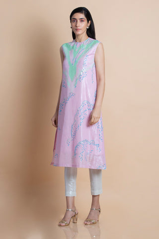 Saksham & Neharicka-Gelato Printed & Embroidered Kurta-INDIASPOPUP.COM