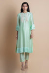 Saksham & Neharicka-Mint Embroidered Tunic-INDIASPOPUP.COM