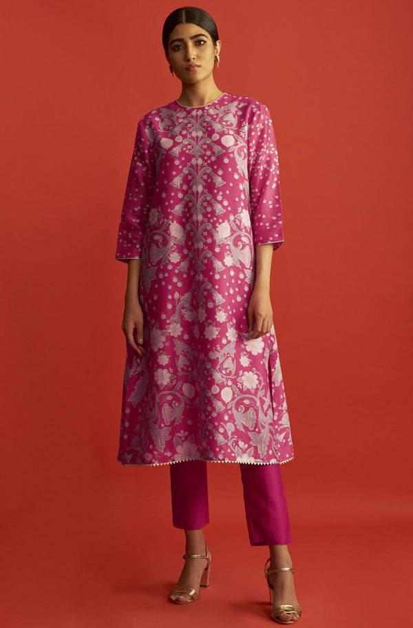Saksham & Neharicka-Pink Printed Kurta-INDIASPOPUP.COM