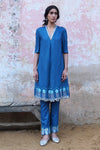 Saksham & Neharicka-Blue Kurta Set In Silk-INDIASPOPUP.COM