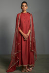 Saksham & Neharicka-Red Embroidered Kurta Set-INDIASPOPUP.COM