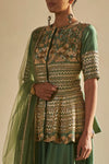 Saksham & Neharicka-Green Embroidered Sharara Set-INDIASPOPUP.COM