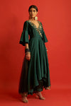 Saksham & Neharicka-Emerald Green Angrakha Kurta Set-INDIASPOPUP.COM