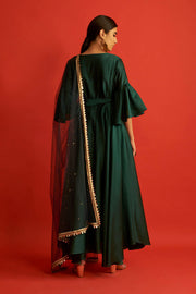 Saksham & Neharicka-Emerald Green Angrakha Kurta Set-INDIASPOPUP.COM