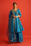 Saksham & Neharicka-Blue Angrakha Kurta Set-INDIASPOPUP.COM