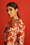 Saksham & Neharicka-Red & White Printed Kurta-INDIASPOPUP.COM