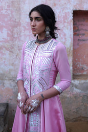 Saksham & Neharicka-Pink Embroidered Kurta Set-INDIASPOPUP.COM