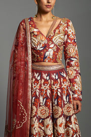 Saksham & Neharicka-Red Embroidered Lehenga Set-INDIASPOPUP.COM