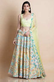 Saksham & Neharicka-Yellow Embroidered Lehenga Set-INDIASPOPUP.COM