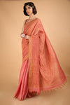 Peach Handwoven Silk Saree