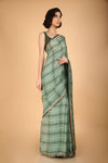 Green Cotton Silk Printed Saree