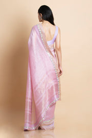 Saksham & Neharicka-Lilac Embroidered Linen Silk Saree-INDIASPOPUP.COM