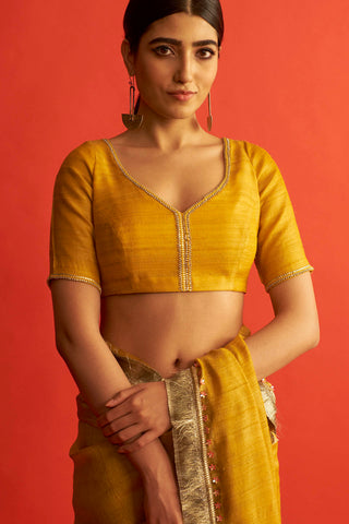 Saksham & Neharicka-Yellow Saree With Blouse-INDIASPOPUP.COM