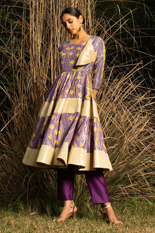 Saksham & Neharicka-Purple Ghaata Printed Kurta Set-INDIASPOPUP.COM
