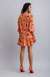 Nautanky-Coral Sunflower Print Shirt Dress-INDIASPOPUP.COM