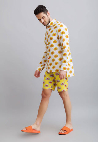 Nautanky-Daisy Printed Shirt With Lycra Shorts-INDIASPOPUP.COM