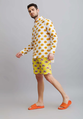 Nautanky-Daisy Printed Shirt With Lycra Shorts-INDIASPOPUP.COM