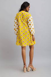 Nautanky-Daisy Printed Box Pleat Dress-INDIASPOPUP.COM