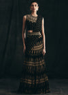 Bhumika Sharma-Black & Gold Pre-Stitched Saree With Belt-INDIASPOPUP.COM