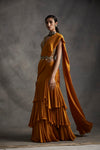 Bhumika Sharma-Haldi Pre-Stitched Layered Saree Set-INDIASPOPUP.COM