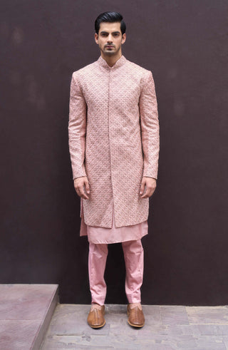 Charu & Vasundhara-Rohak Pink Jacket With Pants-INDIASPOPUP.COM